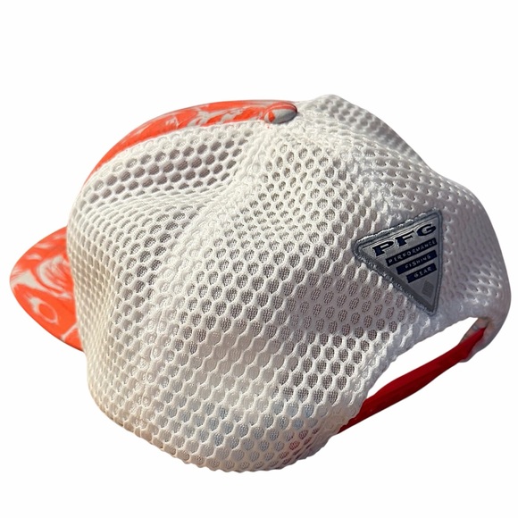 Columbia PFG Tropical Palm Snap Back Trucker Hat Pink & Gray O/S - Picture 3 of 7